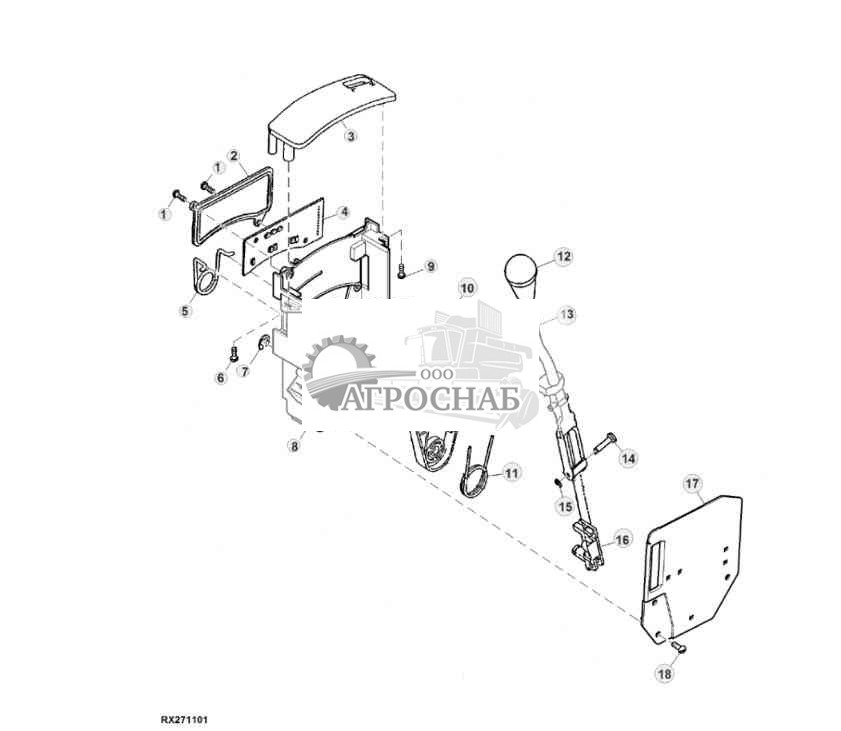 Переключатель регулятора трансмиссии, подлокотник, MST 